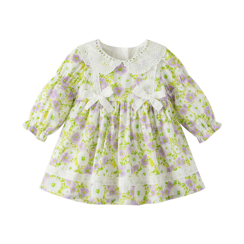 (In Production)Girls Spring&Summer Floral Print Dress