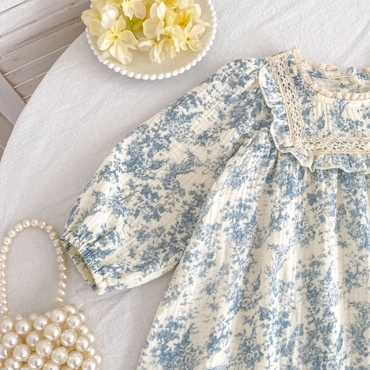 (Pre Order 2 Weeks)Sisters Fall Floral Print Ruffle Dress&Romper