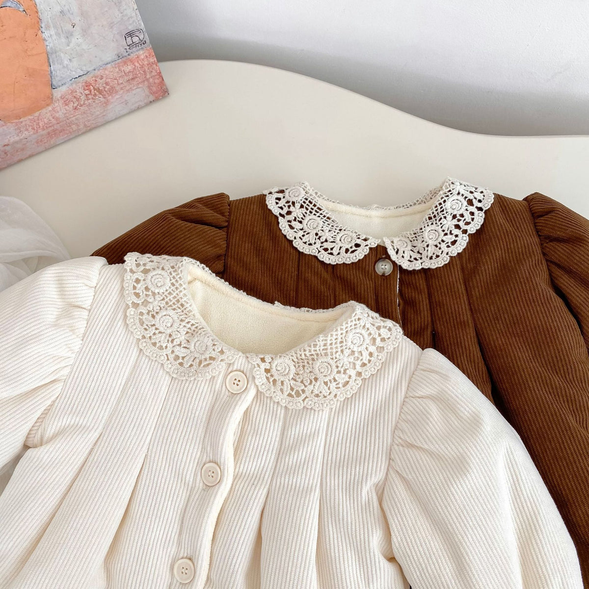 (Pre Order 2 Weeks)Girls Fall&Winter Lace Collar Coat