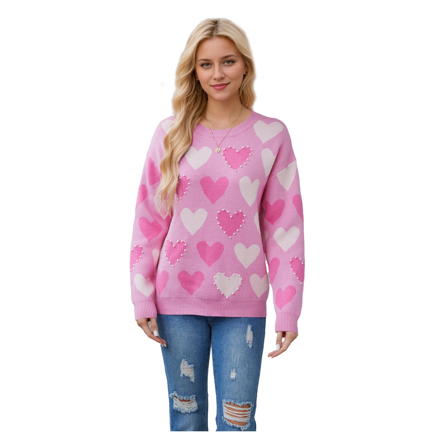 (Pre Order)Adults Valentine's Day Love Knit Crew Neck Sweater