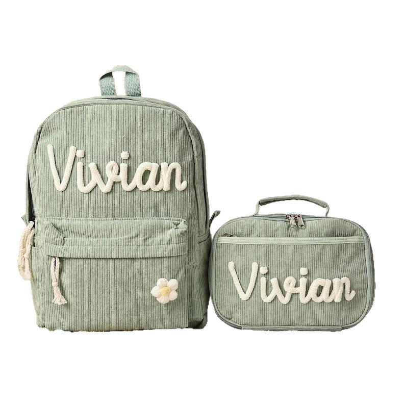 (Pre Order)Personalized Backpack&Lunch Box with Name Embroidery - Customizable Bag