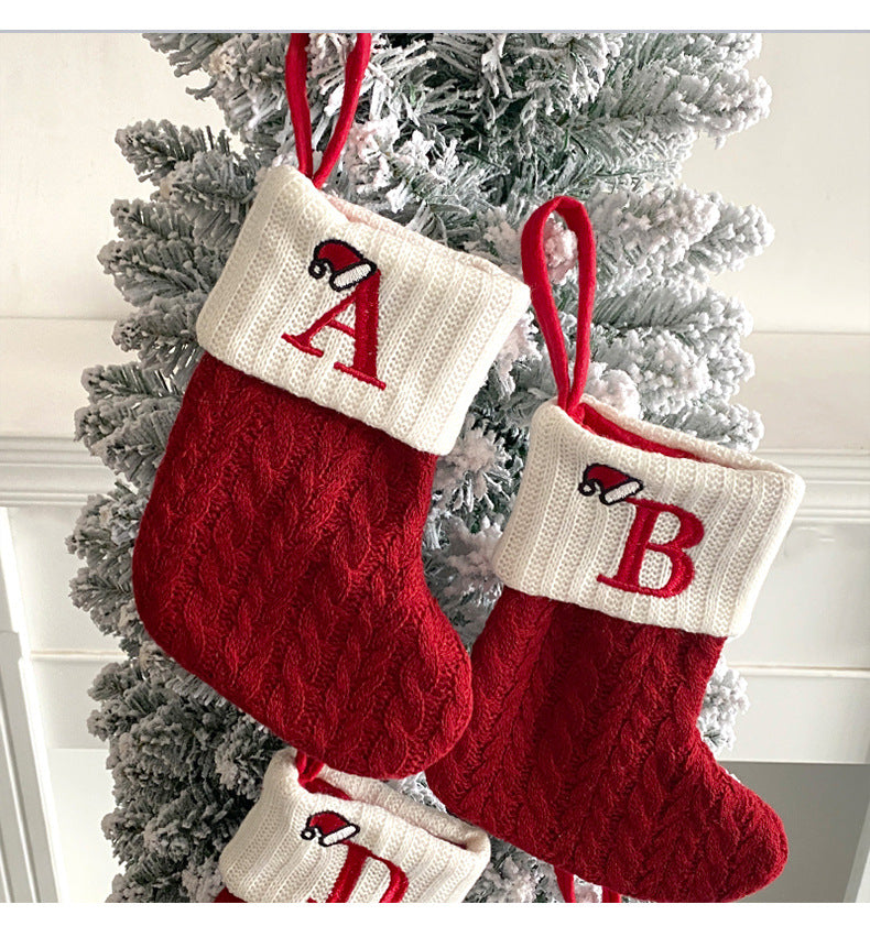 (Pre Order)Red Letter Wool Christmas Stocking Pendant