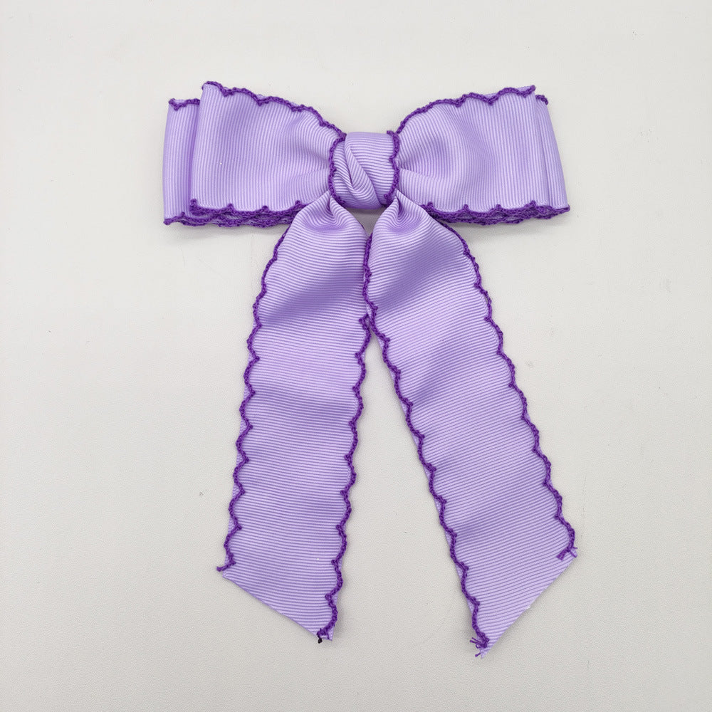 (Pre Order)Girls Solid Color Bow Hair Clip 2PCS