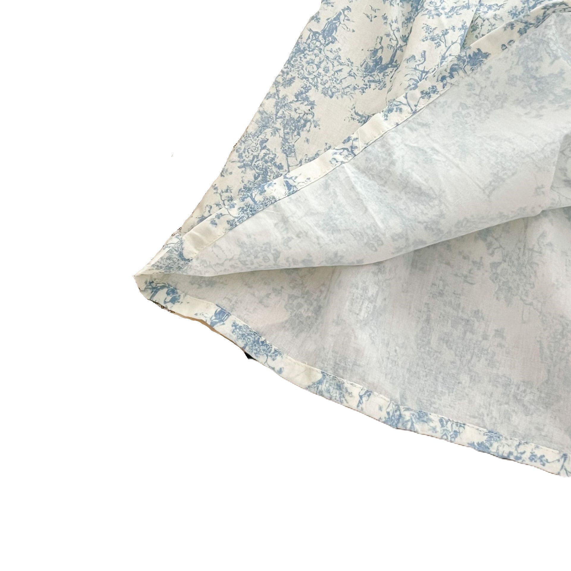 (In Production)Sisters Spring&Summer Blue Floral Print Smocked Dress,Romper