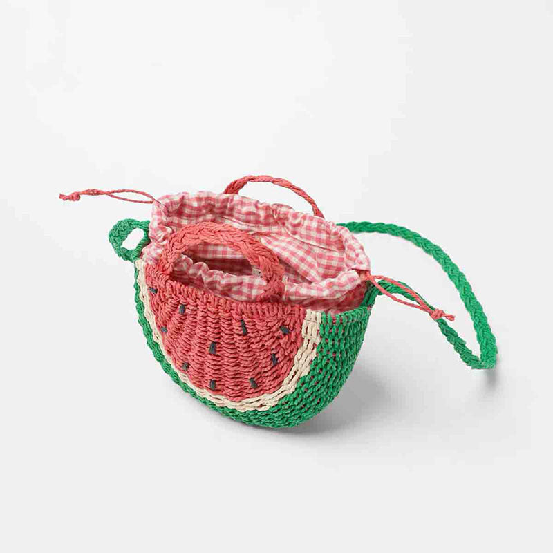 (Pre Order)Girls Summer Watermelon Straw Crossbody Bag