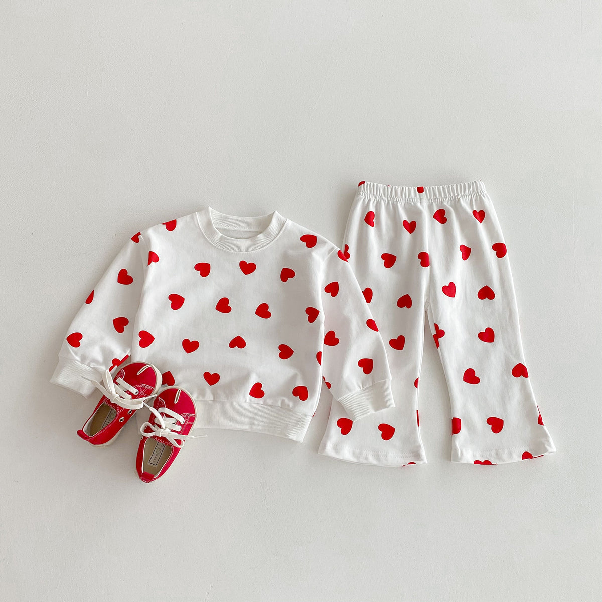 (Pre Order 2 Weeks)Kids Valentine's Day Print Outfit Set