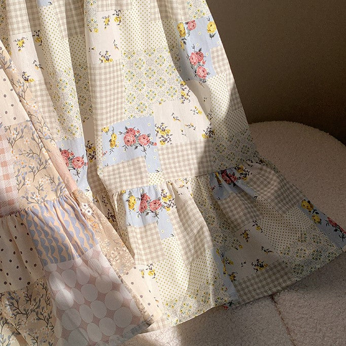 (In Production)Girls Spring&Summer Print Smocked Dress