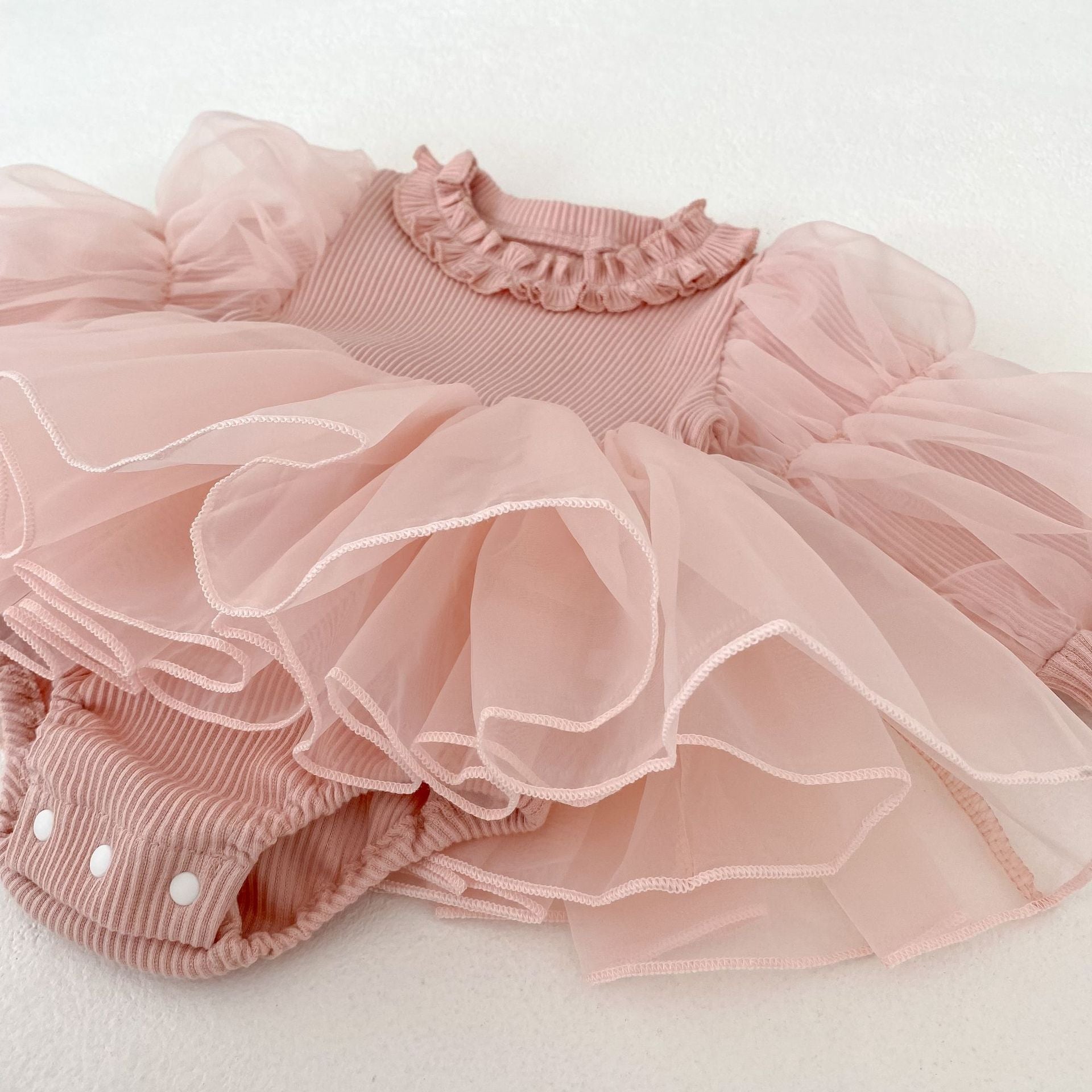 (Pre Order 2 Weeks)Sisters Fall Pink Tulle Dress&Romper