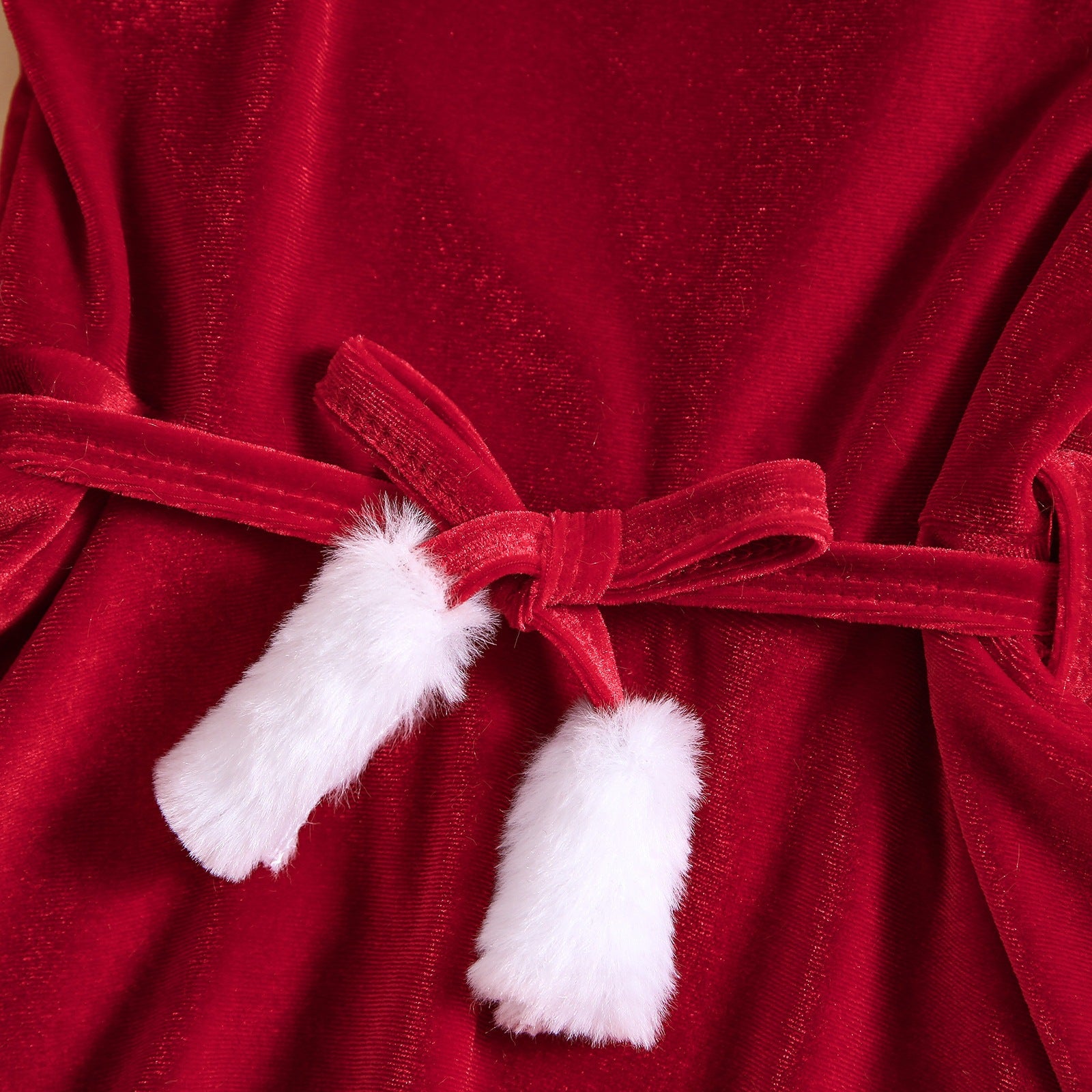 (In Production)Girls Christmas Red Velvet Slip Dress with Hat