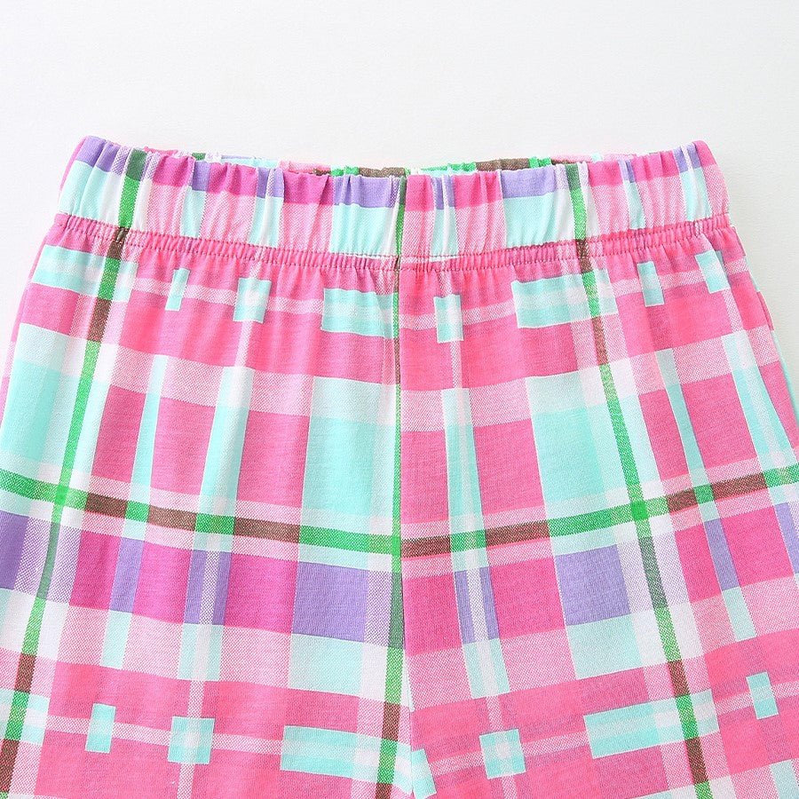 (In Production)Girls Spring&Summer Strawberry Applique Cotton Shorts Set