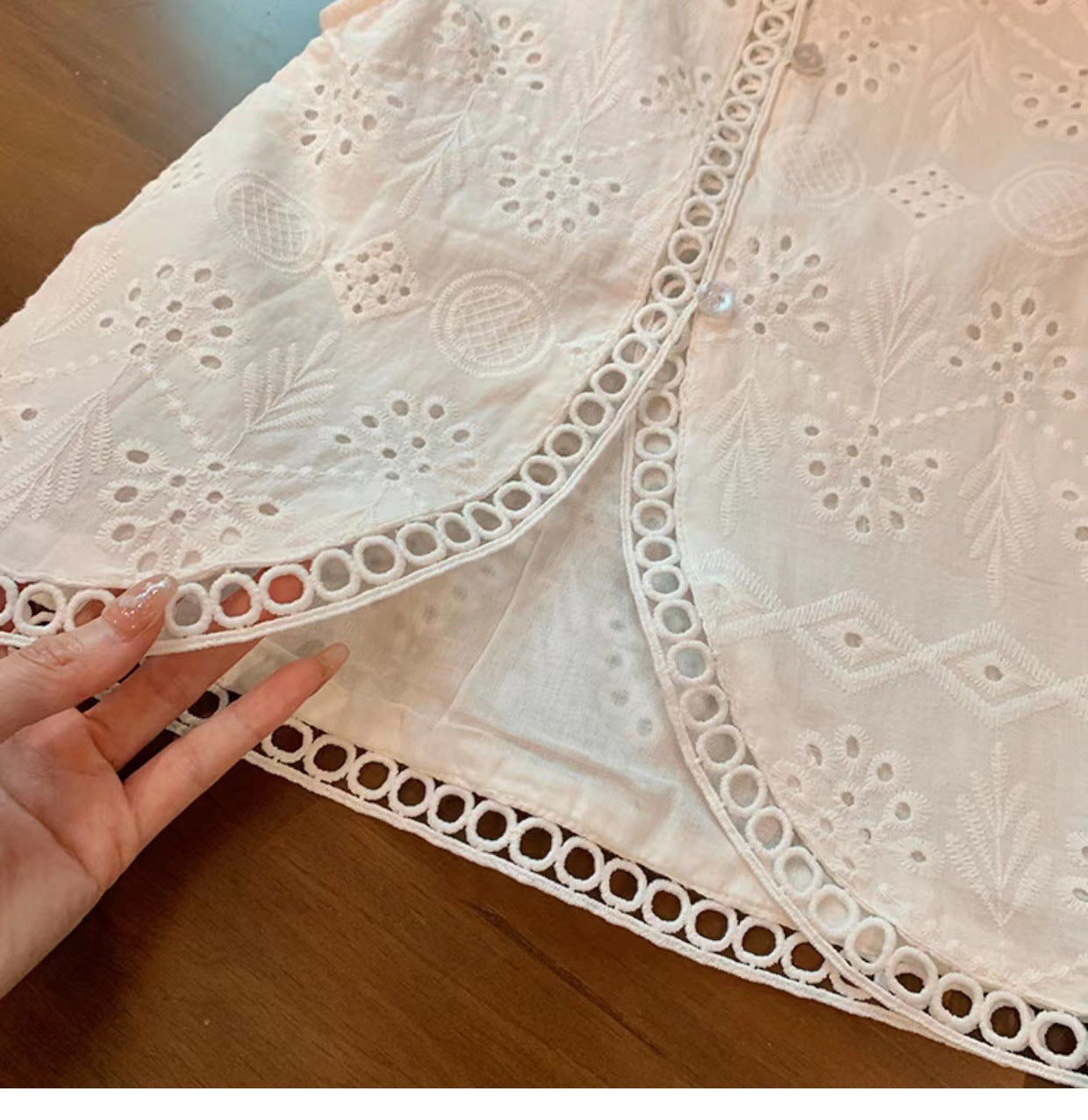 (In Production)Girls Summer Ruffled Lace Short Set