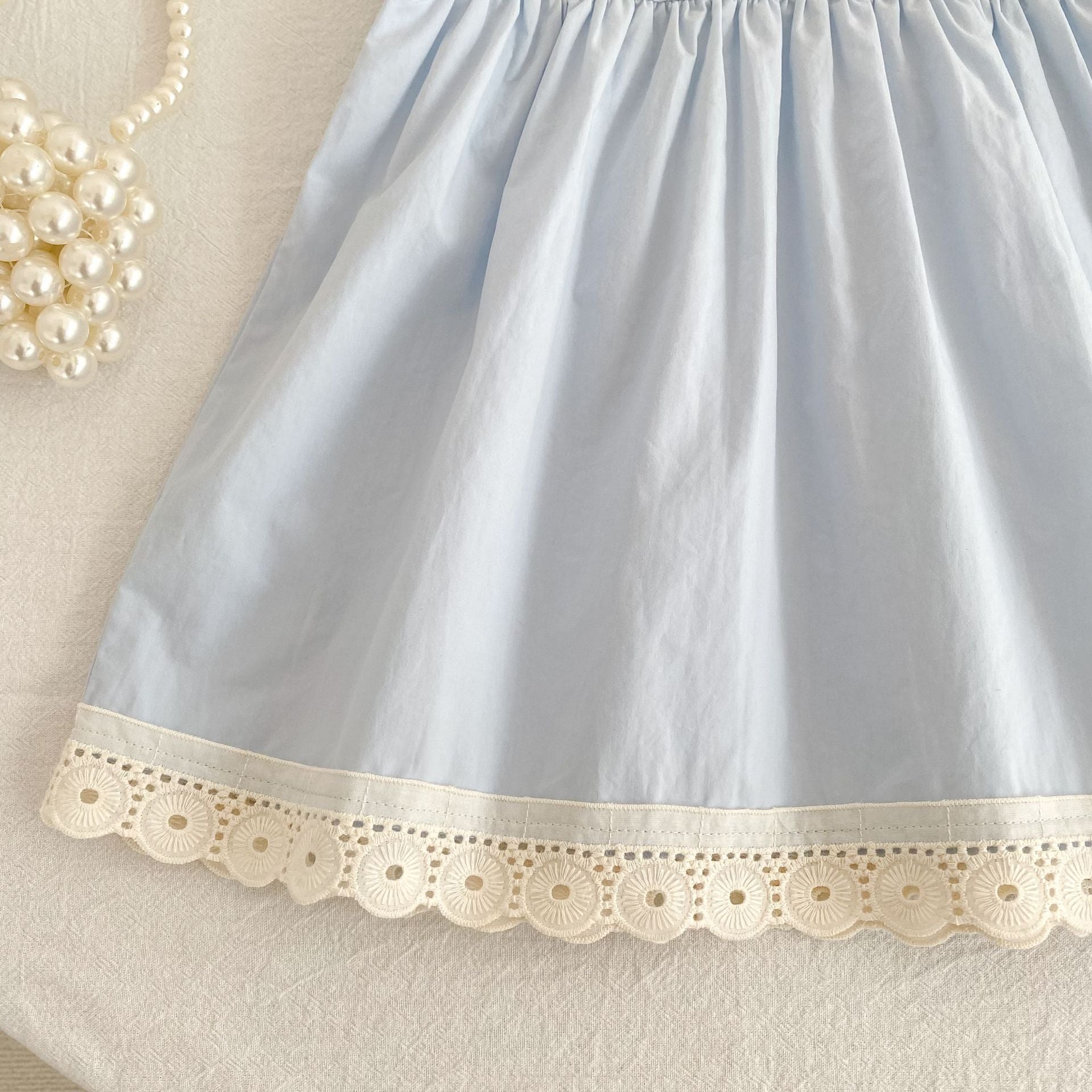 (Pre Order 2 Weeks)Sisters Light Blue Lace Collar Dress&Romper