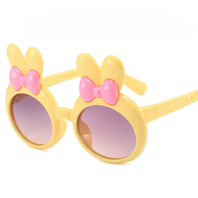 (Pre Order)Kids Trendy Bunny-shaped Round Frame Sunglasses