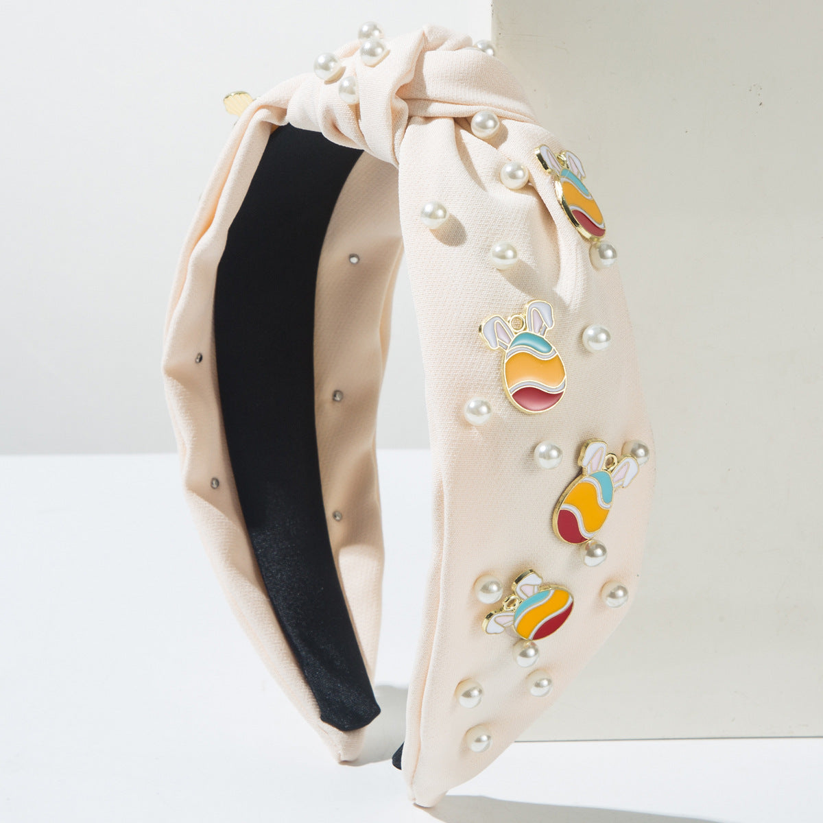 (Pre Order)Easter Stylish Bunny Pearl Rhinestone Headband