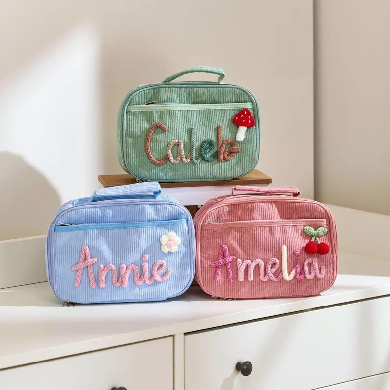 (Pre Order)Personalized Backpack&Lunch Box with Name Embroidery - Customizable Bag