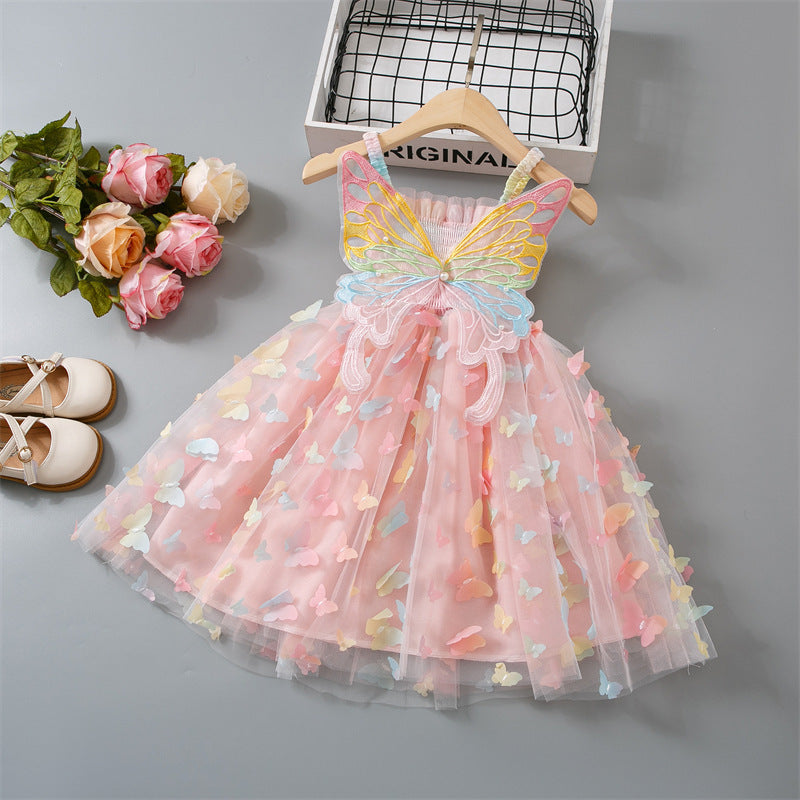 (In Production)Girls Spring&Summer Butterfly Tulle Dress