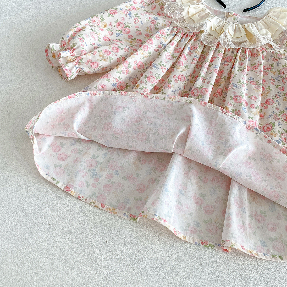 (Pre Order 2 Weeks)Sisters Fall Floral Lace Collar Dress&Romper