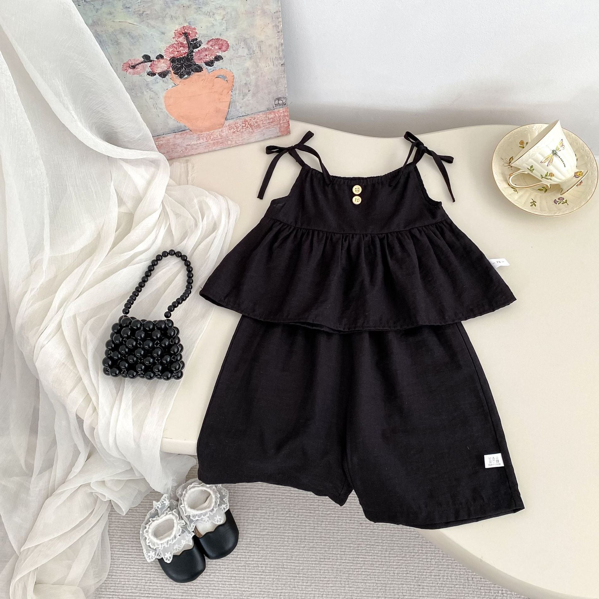 (In Production)Girls Spring&Summer Solid Color Bandeau Set