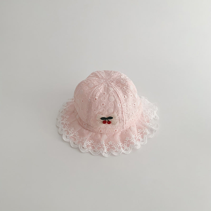 (Pre Order)Toddler Girls Spring and Summer Cherry Sun Hat