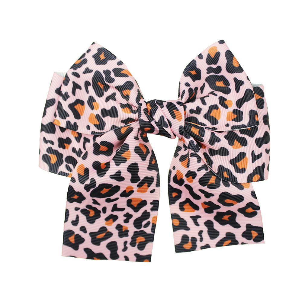 (Pre Order)Girls Leopard Print Bow Hair Clip