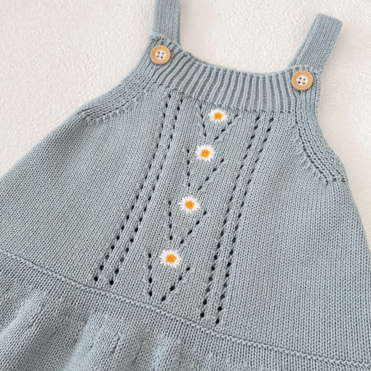 (Pre Order 2 Weeks)Girls Fall Daisy Embroidery Sweater Cardigan&Romper