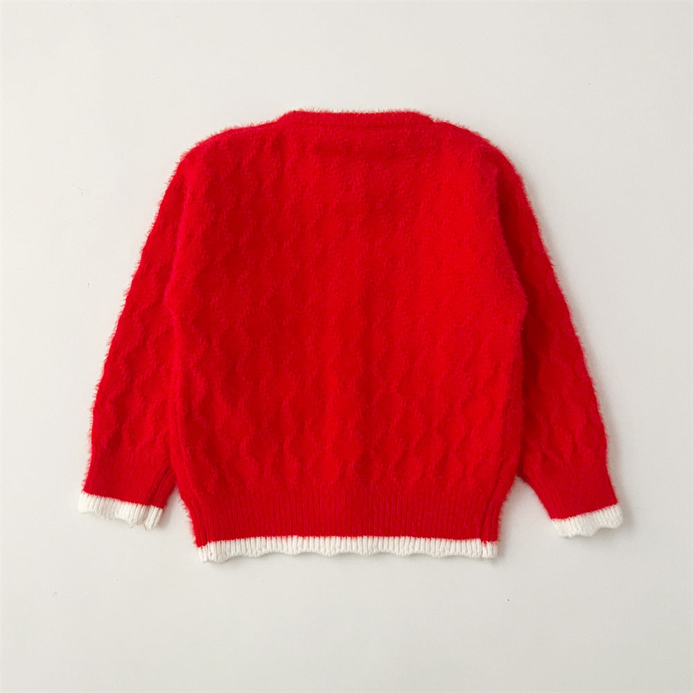 (In Production)Girls Easter Bunny Sweater Cardigan
