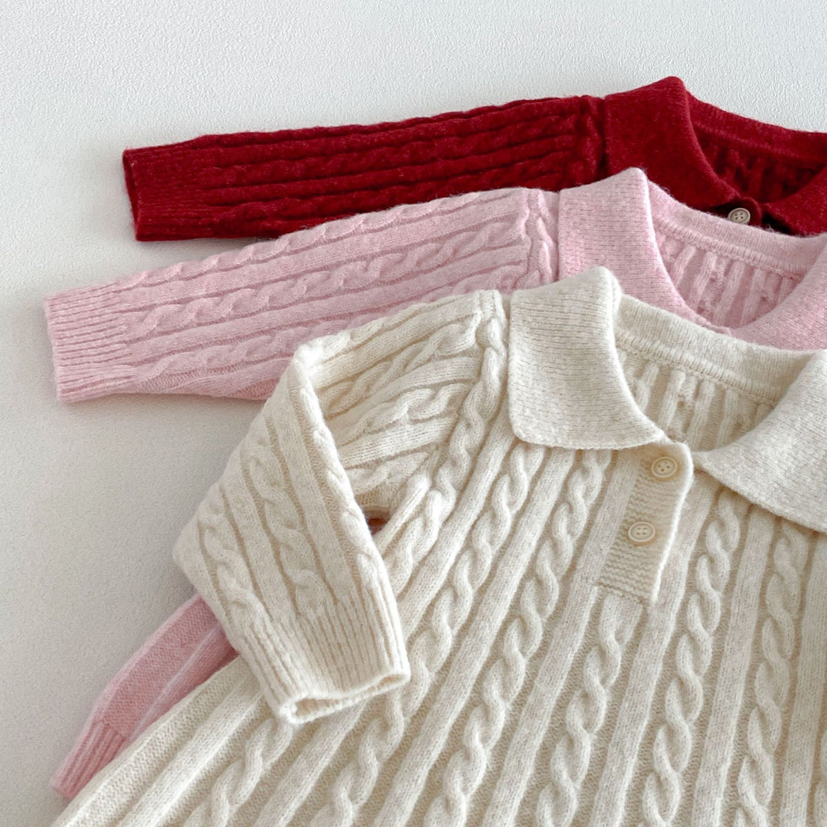 (Pre Order 2 Weeks)Girls Fall Cable Knit Long Sleeve Dress