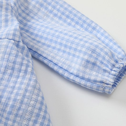 (In Production)Toddler Girls Spring Floral Embroidery Cotton Romper