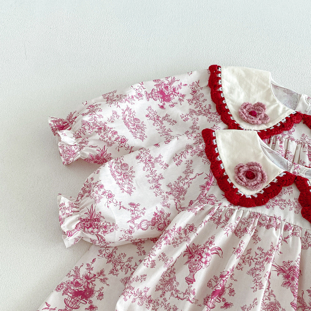 (Pre Order 2 Weeks)Sisters Fall Floral Collar Dress&Romper