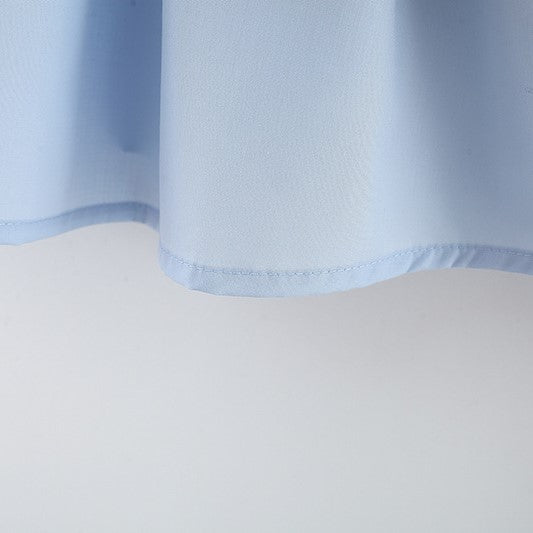 (In Production)Girls Spring and Summer Baby Blue Solid-color Dress with Bag