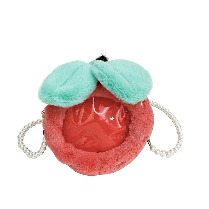 (Pre Order)Fruit Plush Pearl Chain Bag