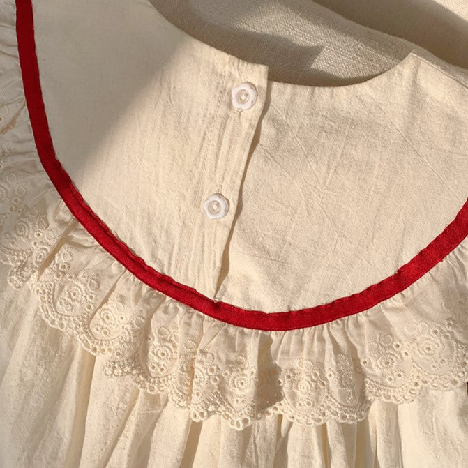(In Production)Girls Spring&Summer Embroidery Lace Cotton Dress