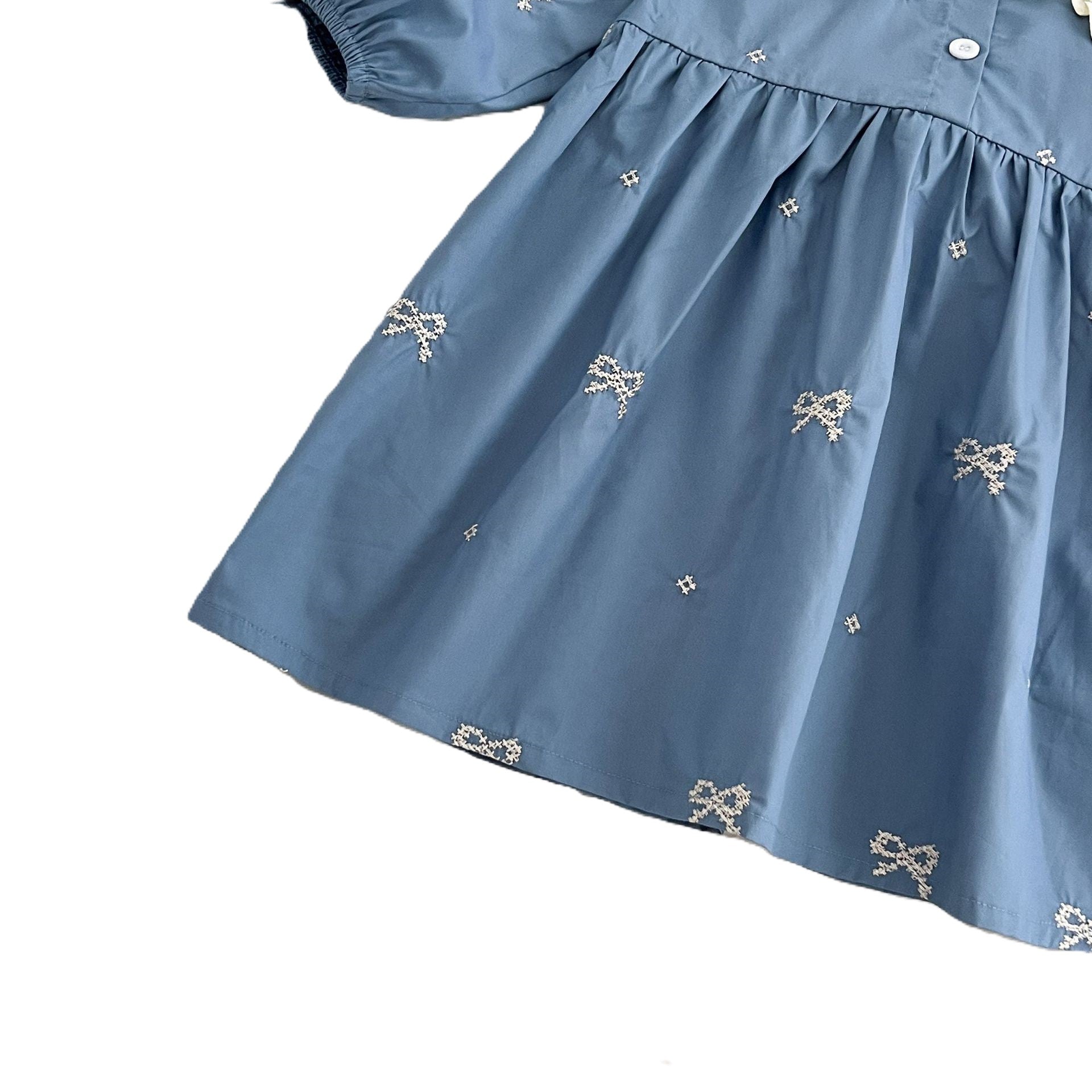 (In Production)Sisters Spring&Summer Bow Embroidery Doll Collar Dress&Romper