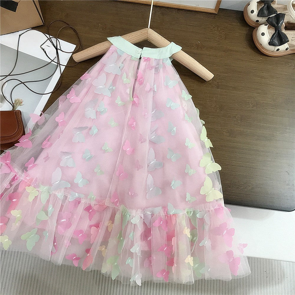 (In Production)Girls Spring&Summer Colorful Butterfly Tulle Dress