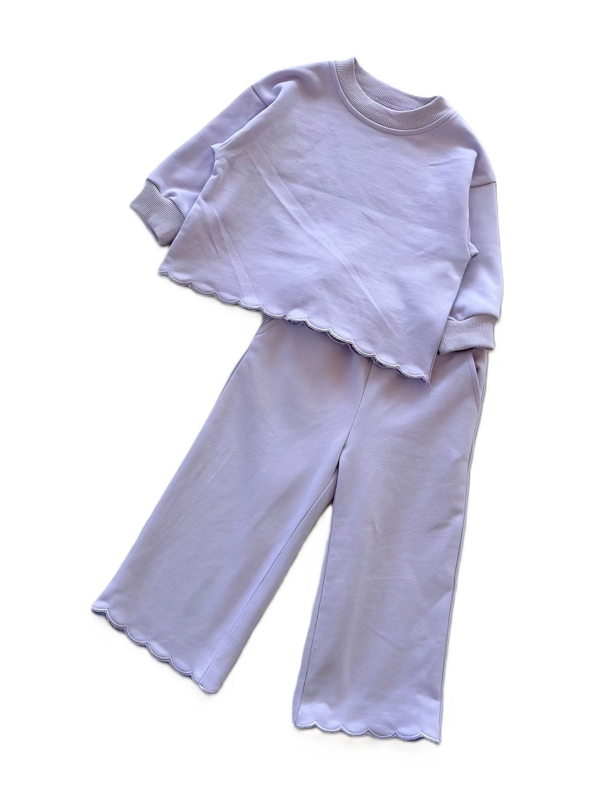 (In Production)Girls Fall&Winter Solid Color Cotton Sweatshirt Set