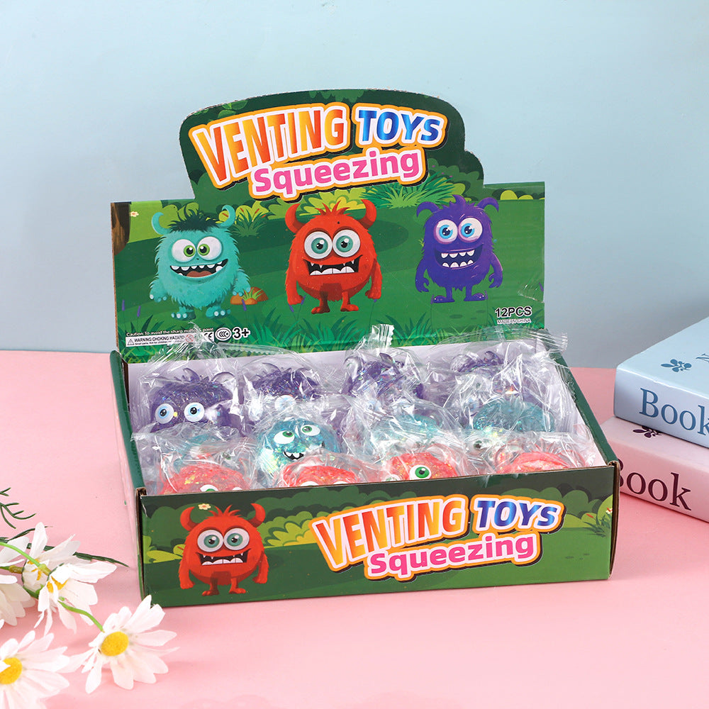 (Pre Order)Squishy Squeeze Glitter Monster Toy