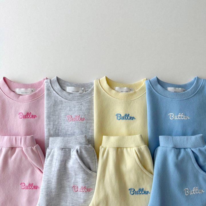 (Pre Order 2 Weeks)Girls Fall Butter Embroidery Sweatshirt Set