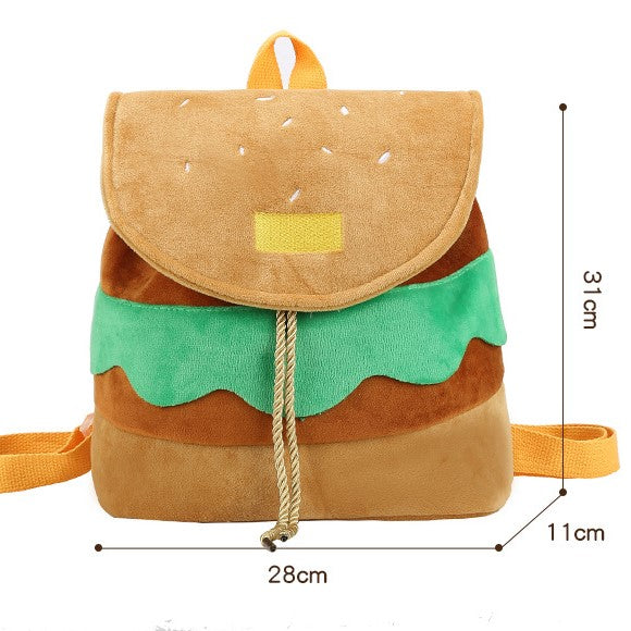 (Pre Order)Kids Summer Back To School Hamburger-shaped Backpack