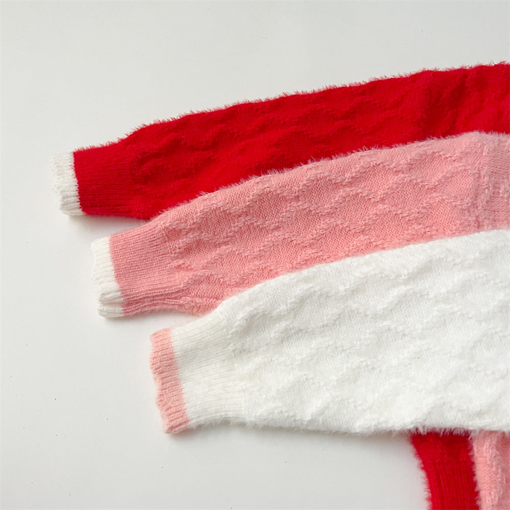 (In Production)Girls Easter Bunny Sweater Cardigan