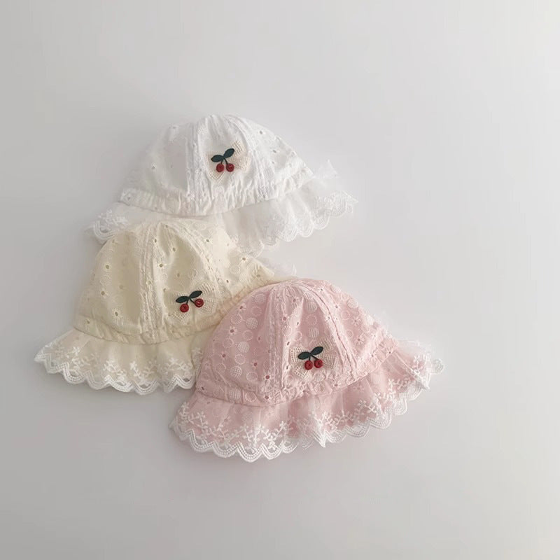 (Pre Order)Toddler Girls Spring and Summer Cherry Sun Hat
