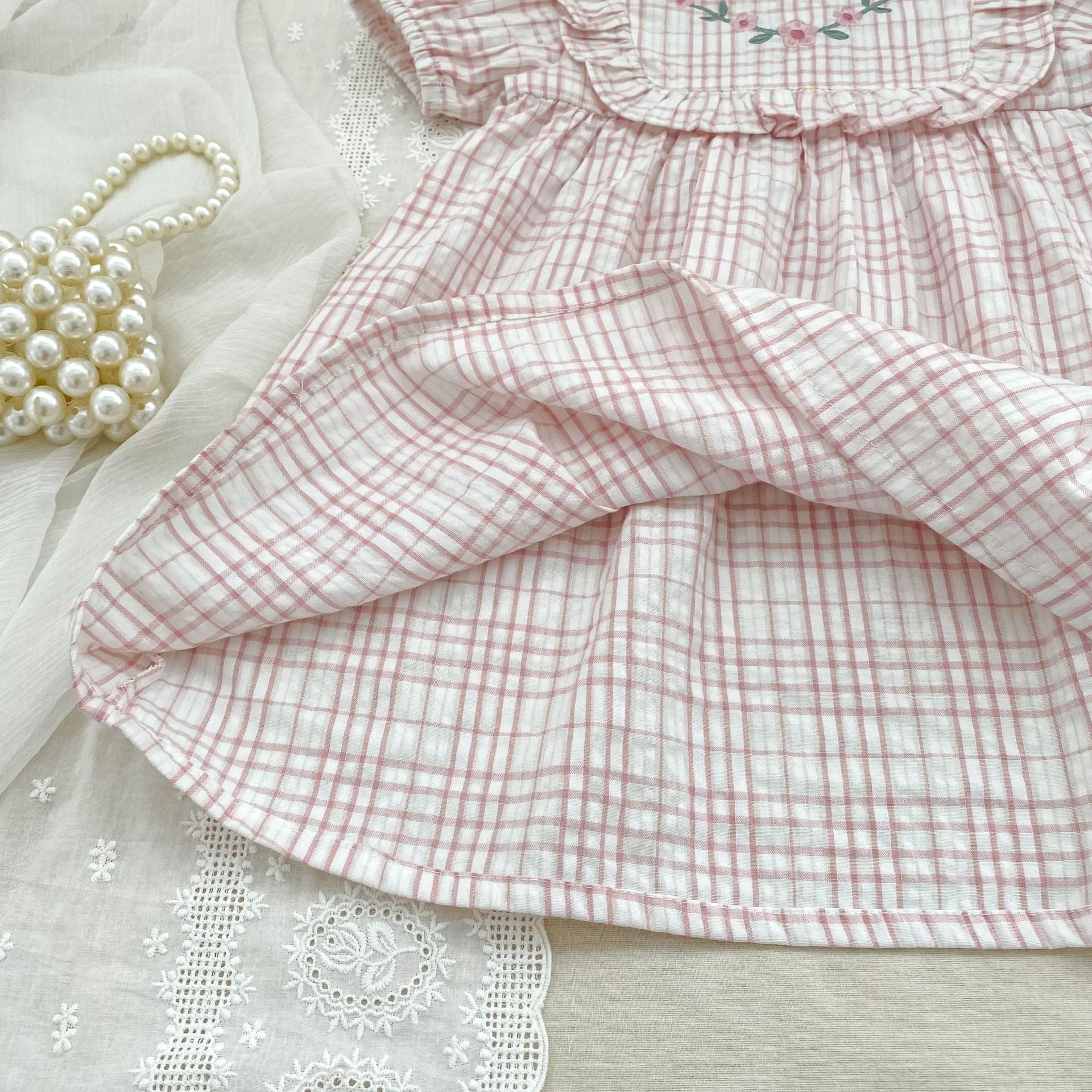 (Pre Order 2 Weeks)Sisters Floral Embroidery Ruffle Dress&Romper