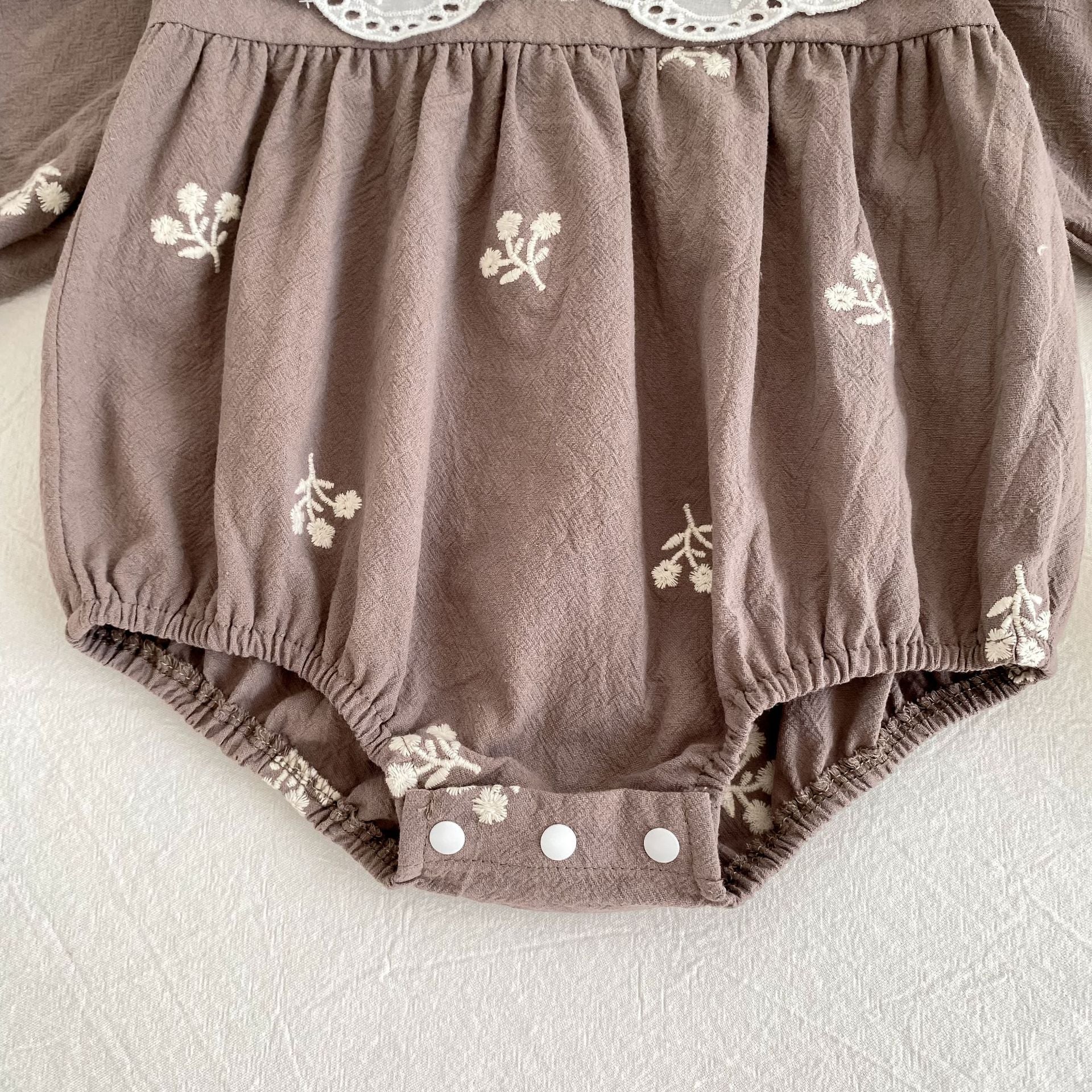 (Pre Order 2 Weeks)Sisters Fall Embroidery Baby Collar Dress&Romper