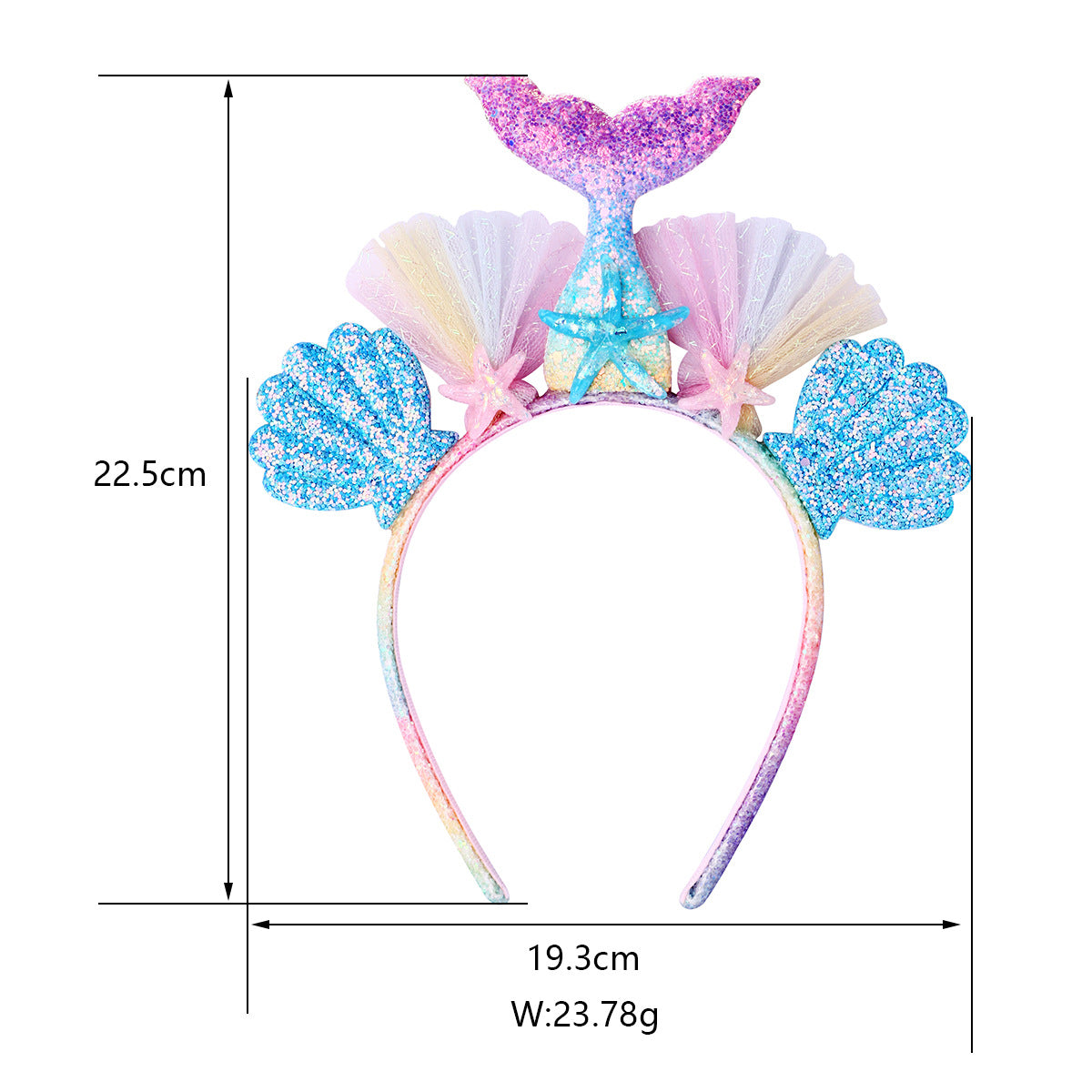 (Pre Order)Girls Rainbow Kitty Mermaid Headband