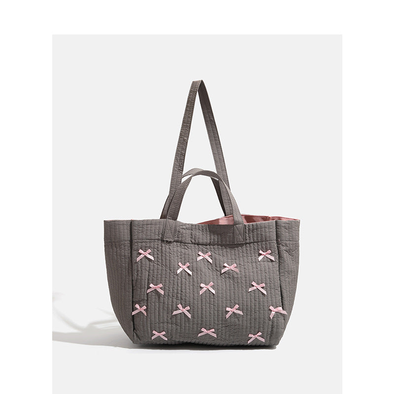 (Pre Order)Mommy and Me Pink Bow Canvas Tote Bag