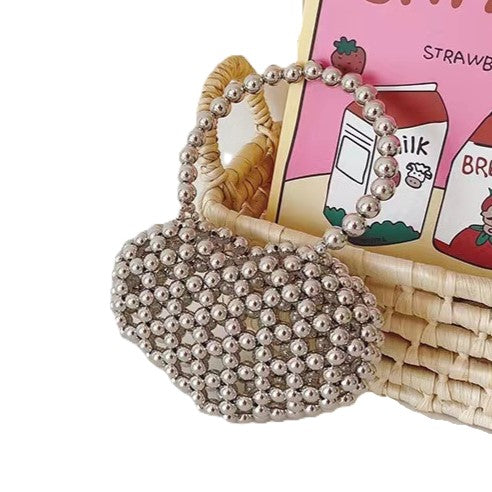 (Pre Order)Girls Spring and Summer Stylish Hand-woven Pearl Bag