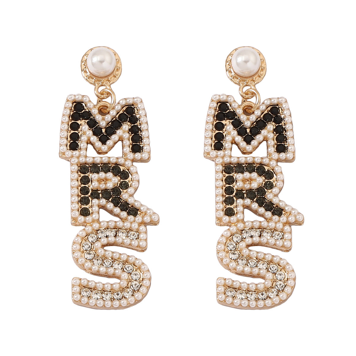 (Pre Order)Stylish MRS Matching Gem Earring