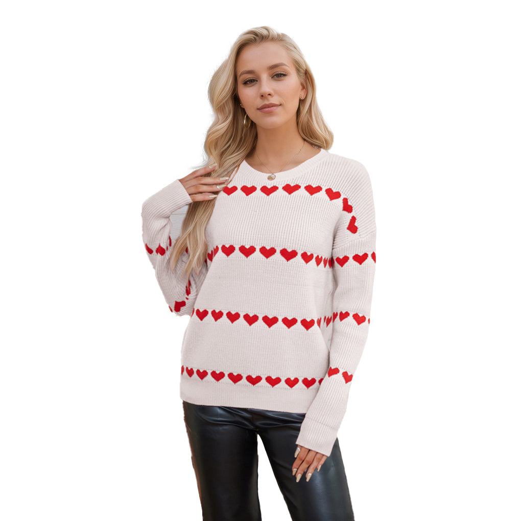(Pre Order)Adults Valentine's Day love jacquard Crew-neck Sweater