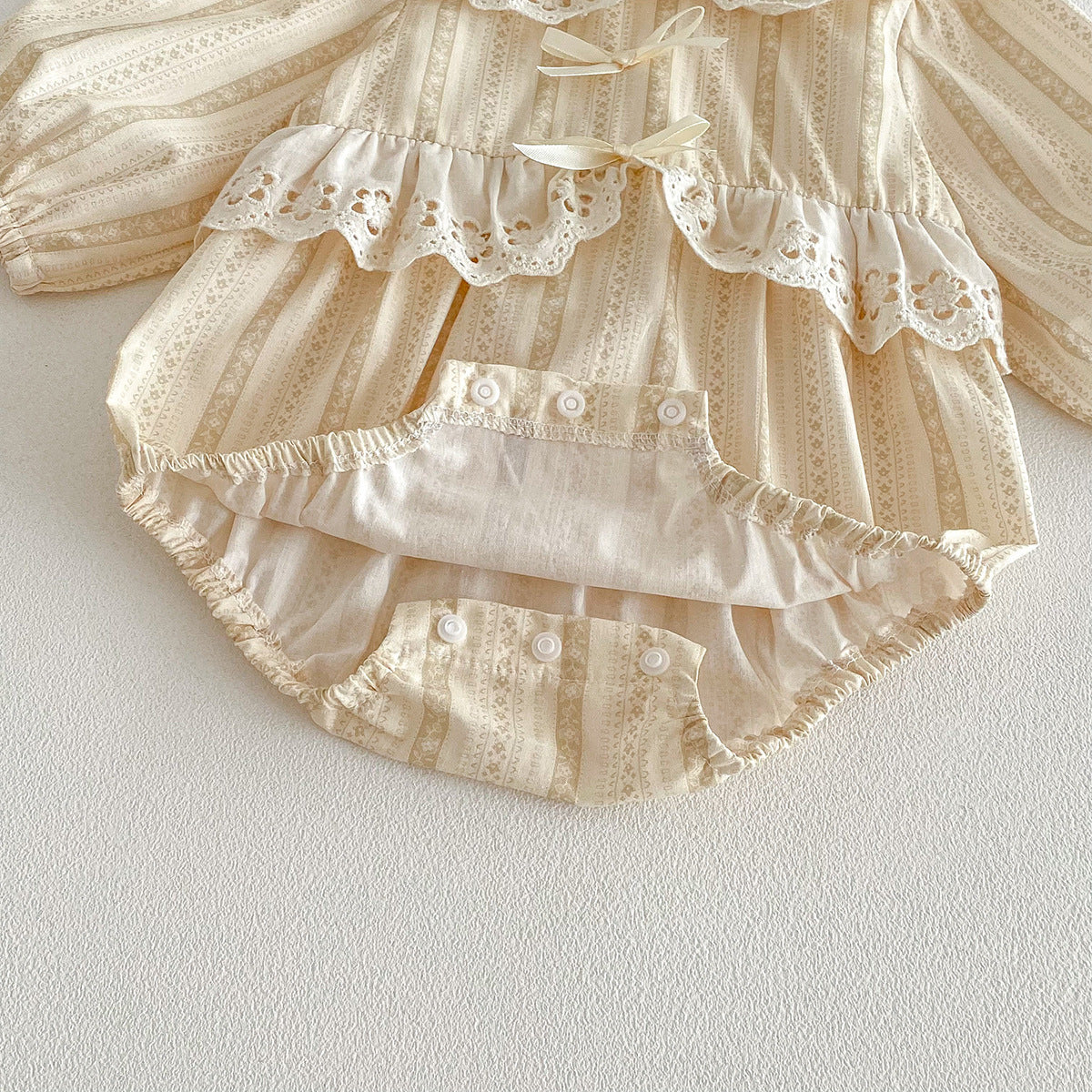 (In Production)Sisters Baby Lace Collar Ruffle Dress&Romper