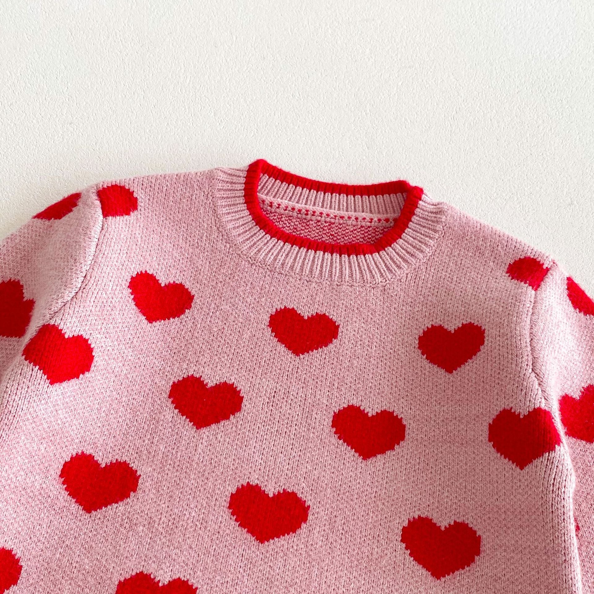 (Pre Order)Girls Valentine's Day Love Jacquard Sweater