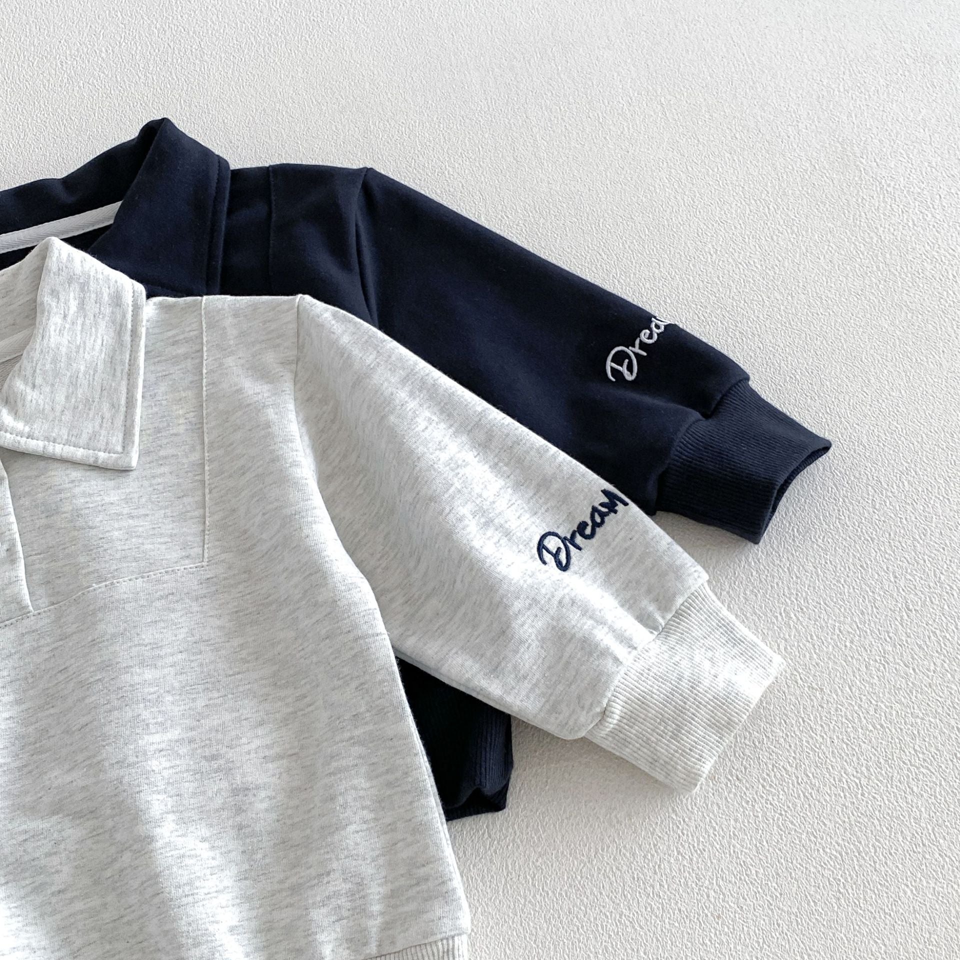 (Pre Order 2 Weeks)Boys Fall Solid Color Dream Embroidery Outfit Set